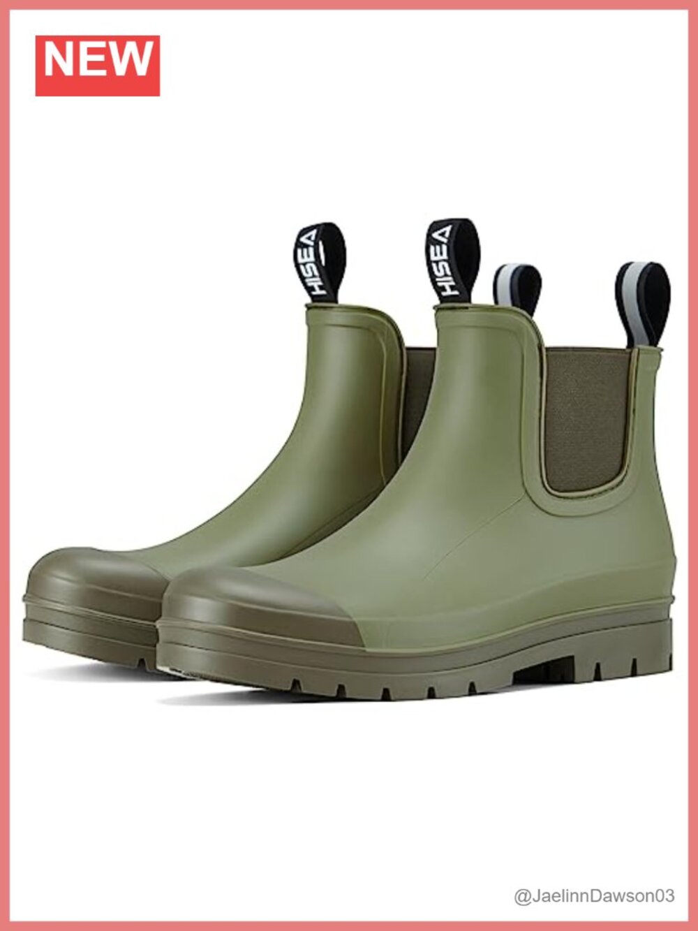 HISEA Women's Short Rain Boots Waterproof Ankle Chelsea Boots